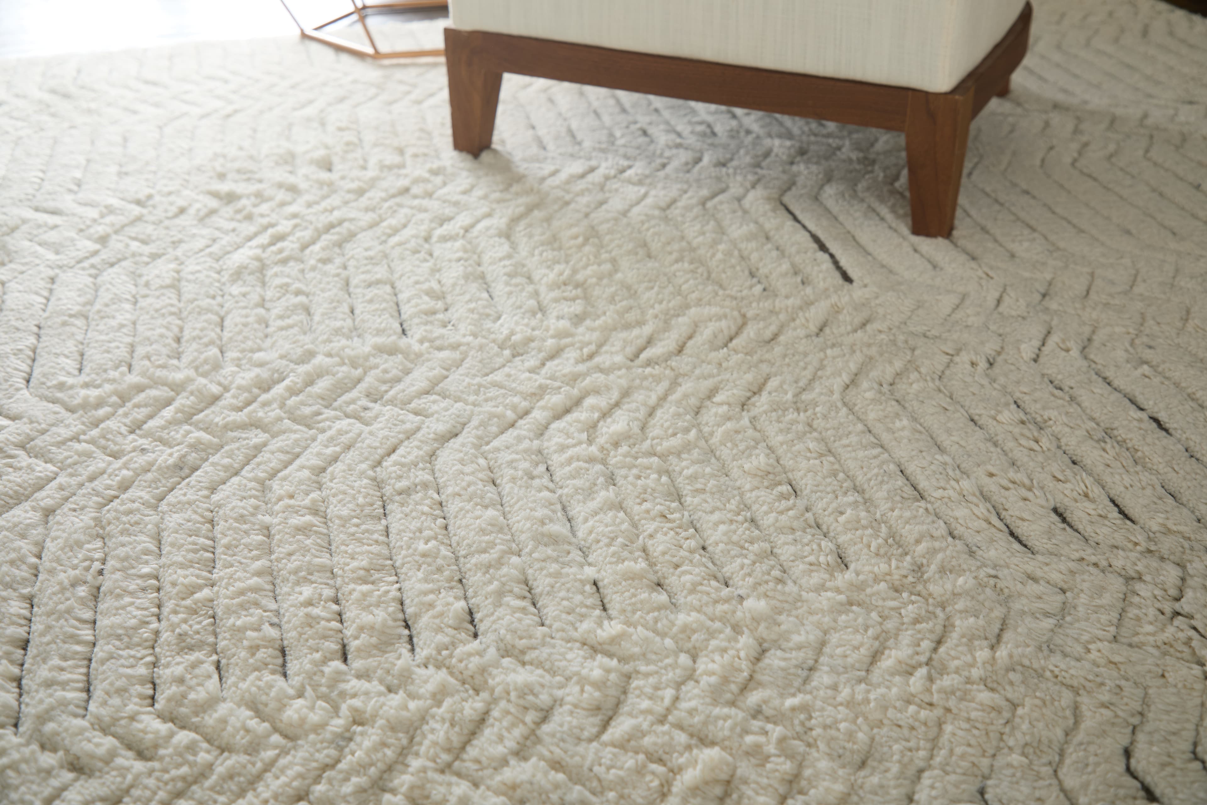 Matson Ivory rug styled in a room